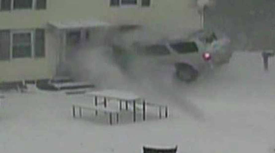 Out-of-control SUV slams into home