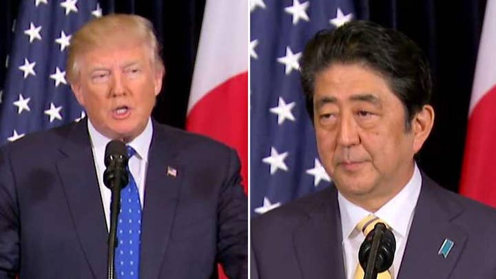 Pres. Trump and Prime Minister Abe speak from Mar-a-lago