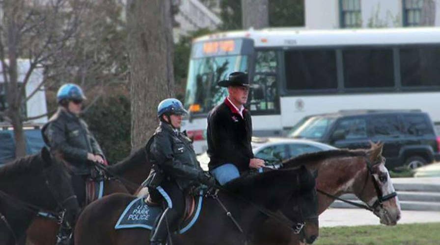 Interior Secretary Zinke rides horse to first day at work