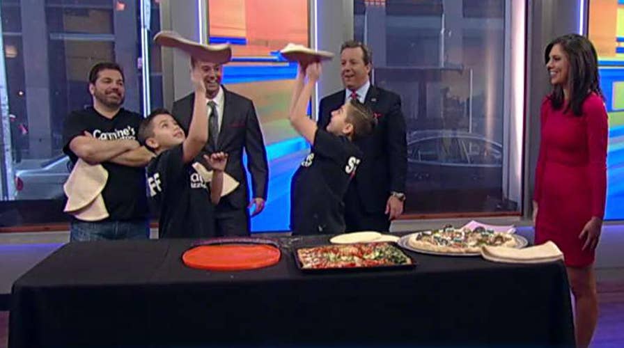Jersey City brothers show off pizza tossing skills