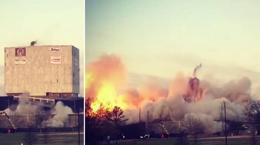 Implosion reduces Georgia's 'White Ice Cube' to rubble