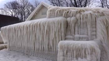 Ice house formed by strong winds, freezing temperatures in NY