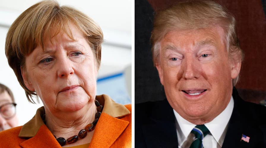 Trump holding first face-to-face meeting with Merkel