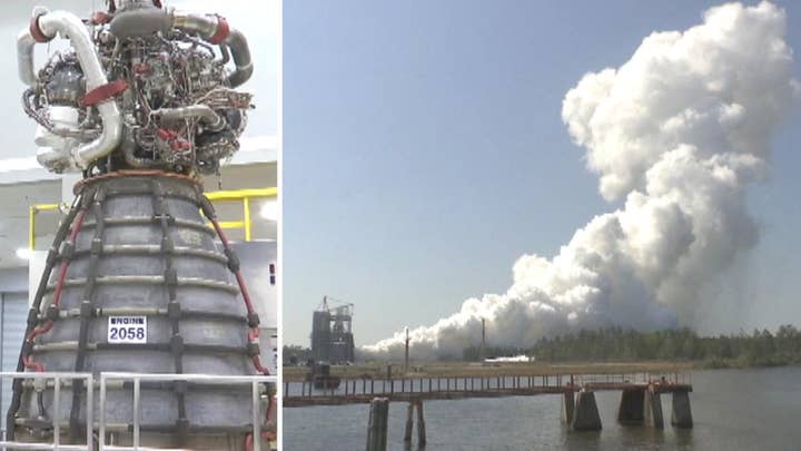 NASA test fires rocket engine for future Mars mission