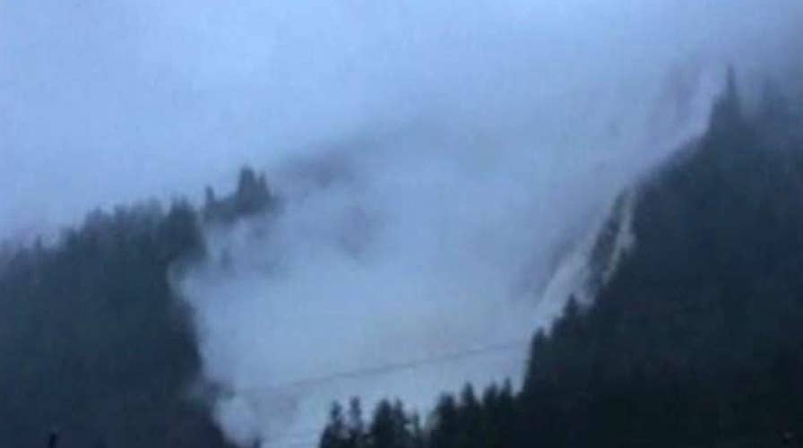 Avalanche sweeps down Mount Juneau in Alaska