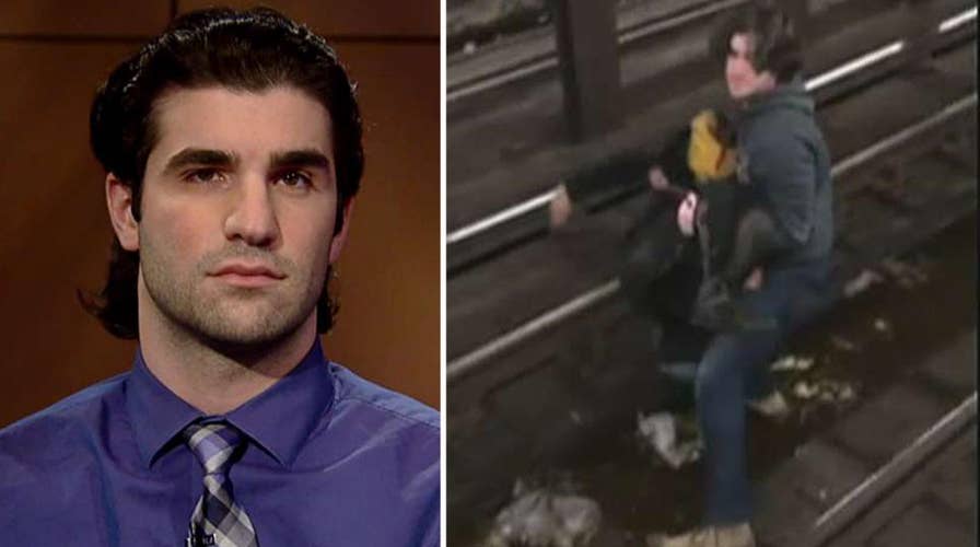 Daring rescue on subway tracks moments before train arrives