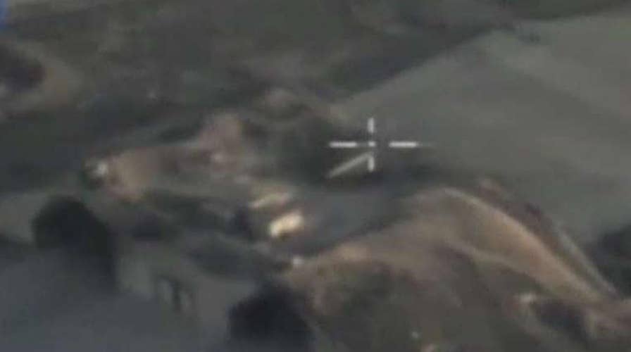 Footage from Russian drones after Syria attack