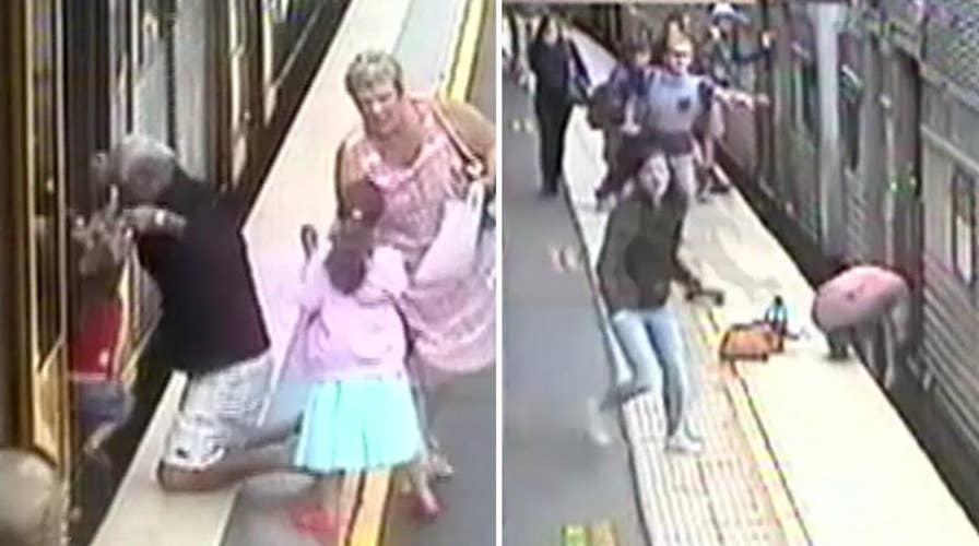 Shocking videos show children falling into subway gaps