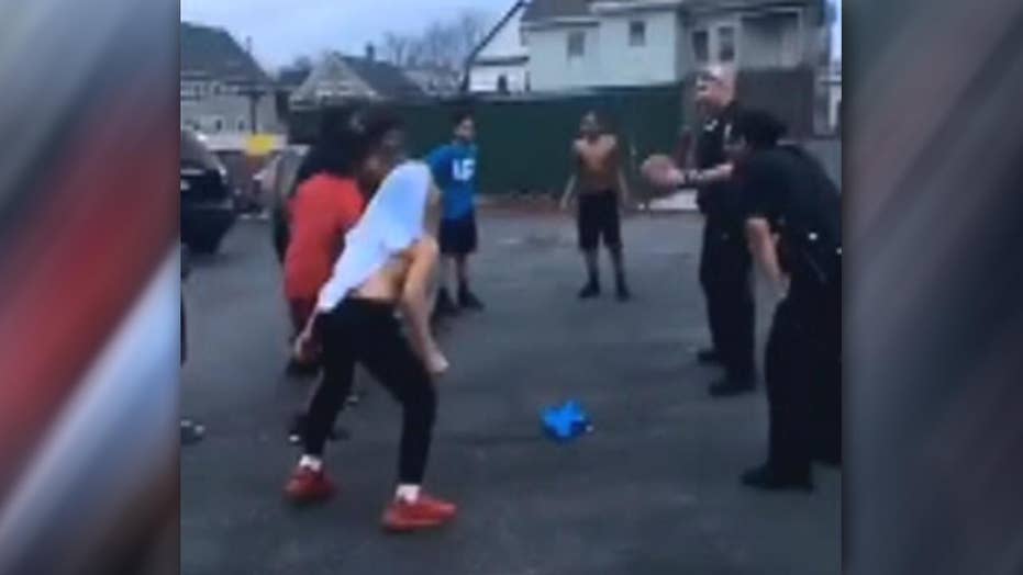 Massachusetts Police Praised For Taking Time To Play Basketball