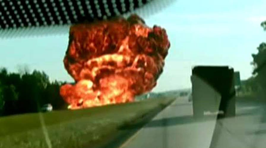Huge explosion after gas tanker crashes into dump truck
