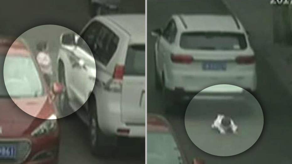 Video shows 2yearold girl being run over by two cars, surviving with