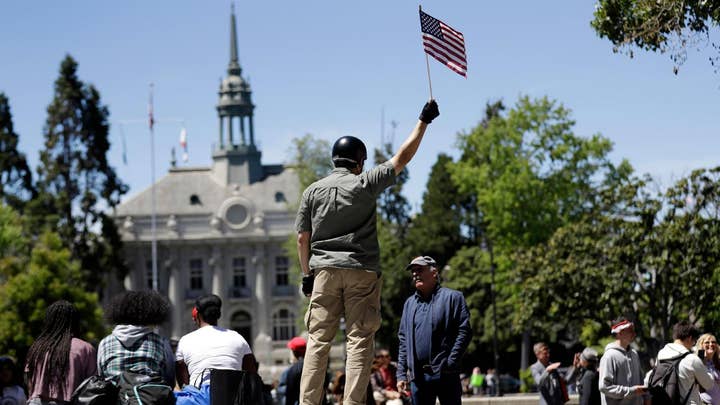 Peaceful protests at UC Berkeley over Ann Coulter