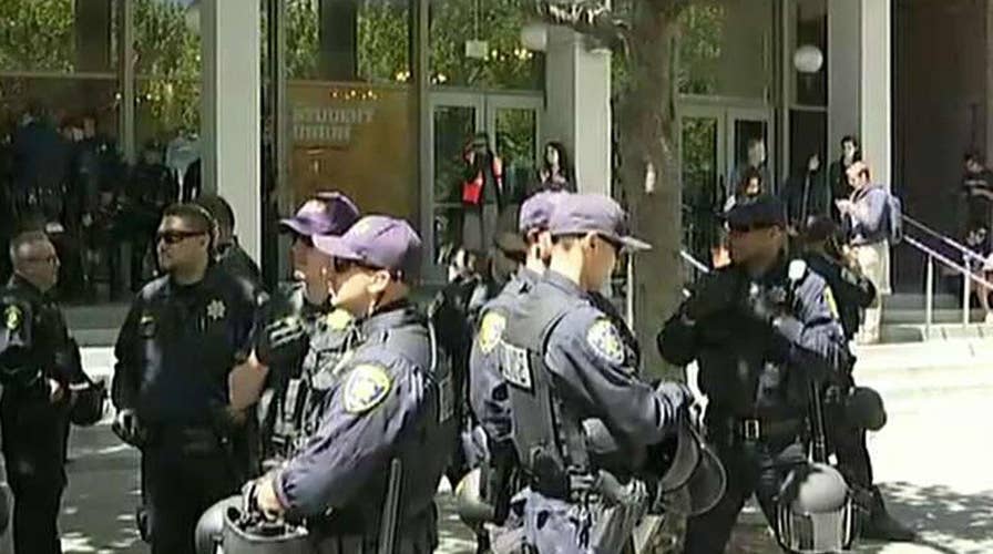 Berkeley protests underway as police line streets