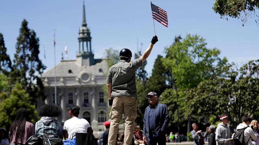 Peaceful protests at UC Berkeley over Ann Coulter