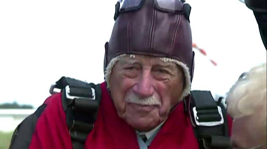 WWII veteran goes skydiving for 96th birthday