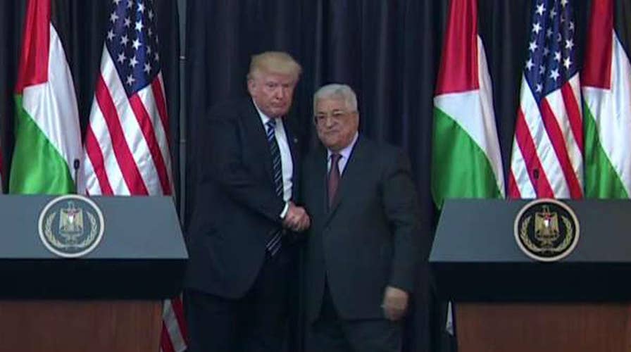 President Trump addresses the press in Palestine