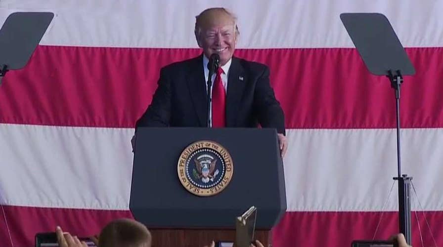 President Trump addresses US troops in Sigonella, Italy 