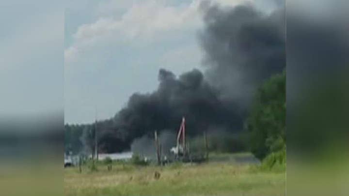 Boat bursts into flames in NC