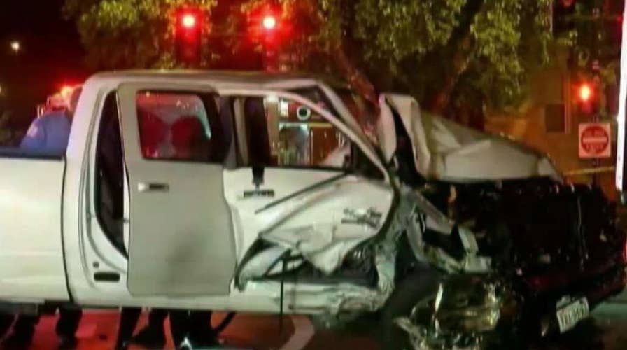 Two officers hit by speeding pick-up truck