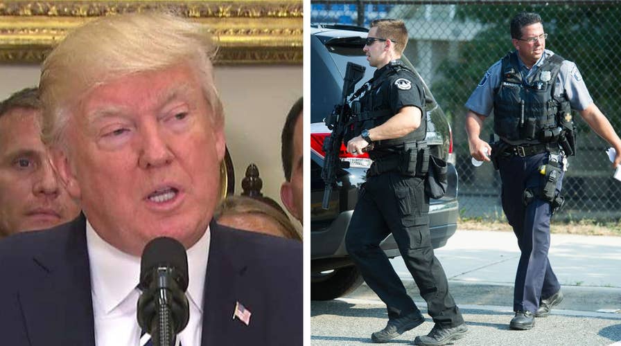 President salutes heroes of Scalise shooting, calls of unity