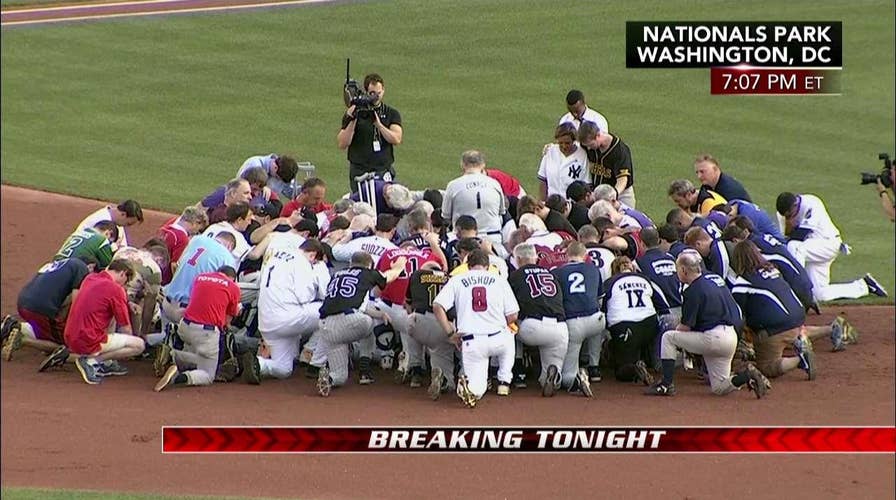 Moment of silence at baseball game