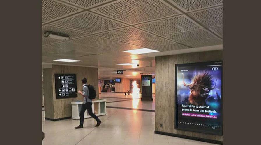 Witness describes explosions, fire at Brussels train station