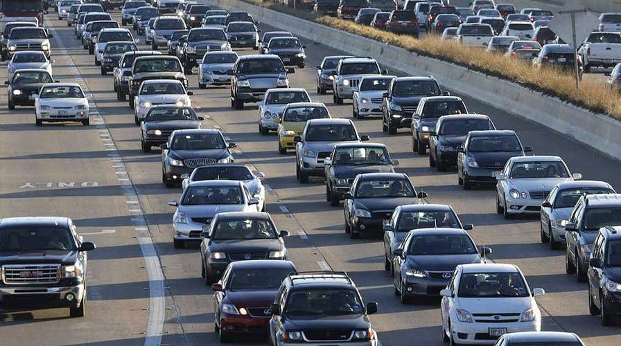 Red, white, blue and a lot of traffic