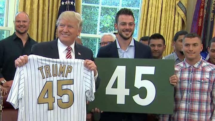 President Trump meets with World Series champs Chicago Cubs