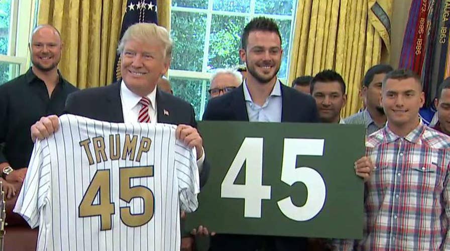 President Trump meets with World Series champs Chicago Cubs
