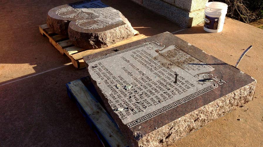 Arrests made after Ten Commandments monument shattered