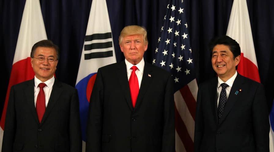 Trump meets with South Korea and Japan to talk North Korea