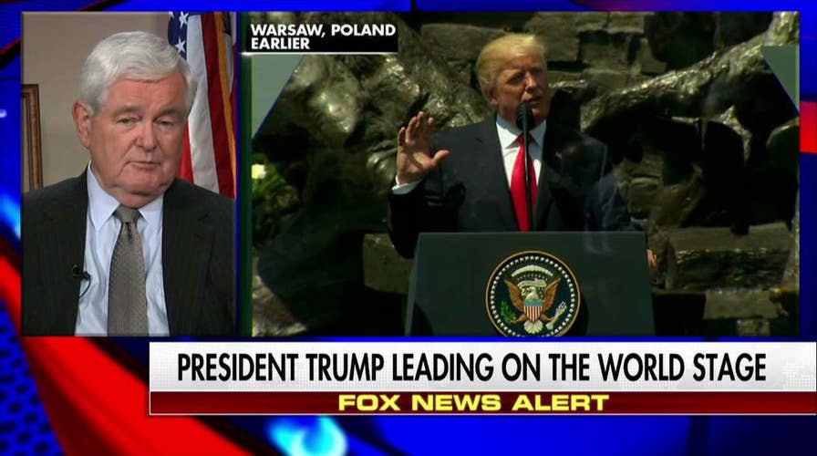 Newt Gingrich praises Trump's speech