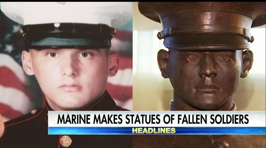 Marine makes statues of fallen soldiers