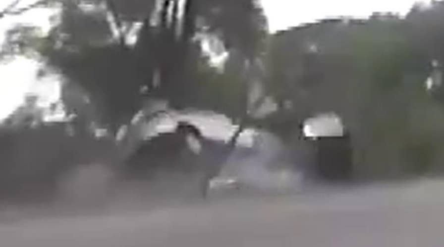 'He's in the water!' Crash into river ends police pursuit