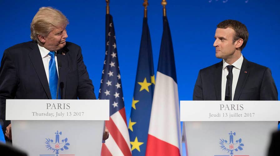 President Trump downplays differences with French president