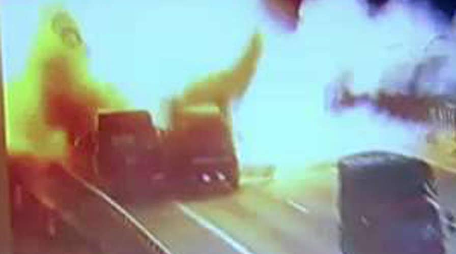 Truck carrying flammable paint explodes in massive fireball