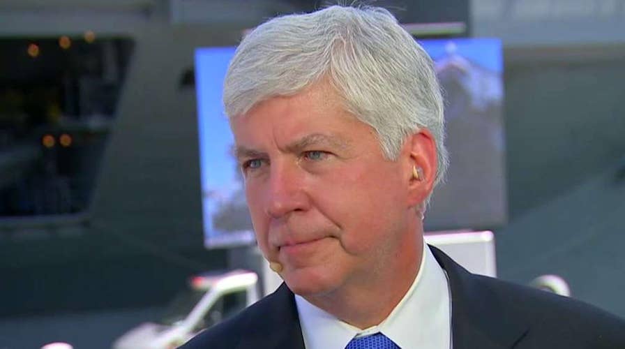 Gov. Rick Snyder talks commissioning of USS Gerald R. Ford