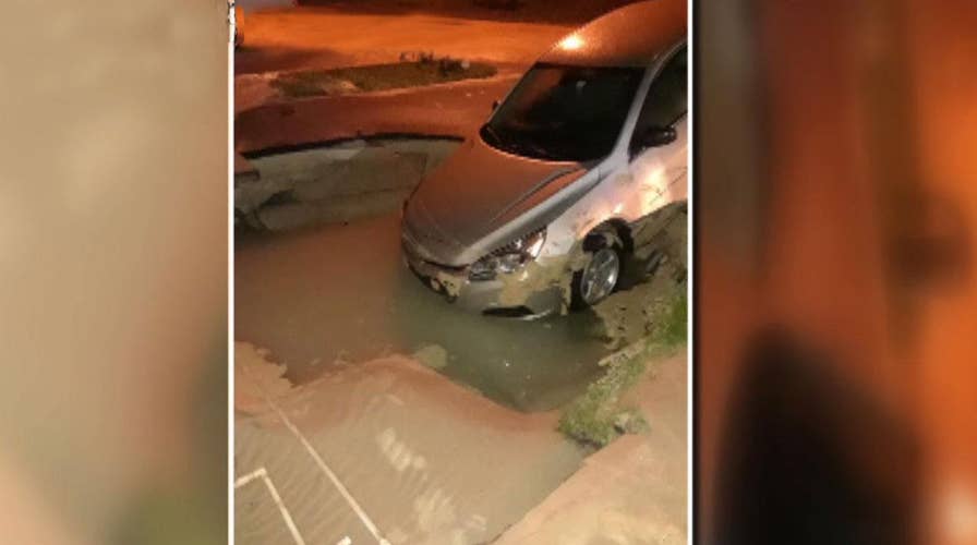 Hole swallows Florida woman's car