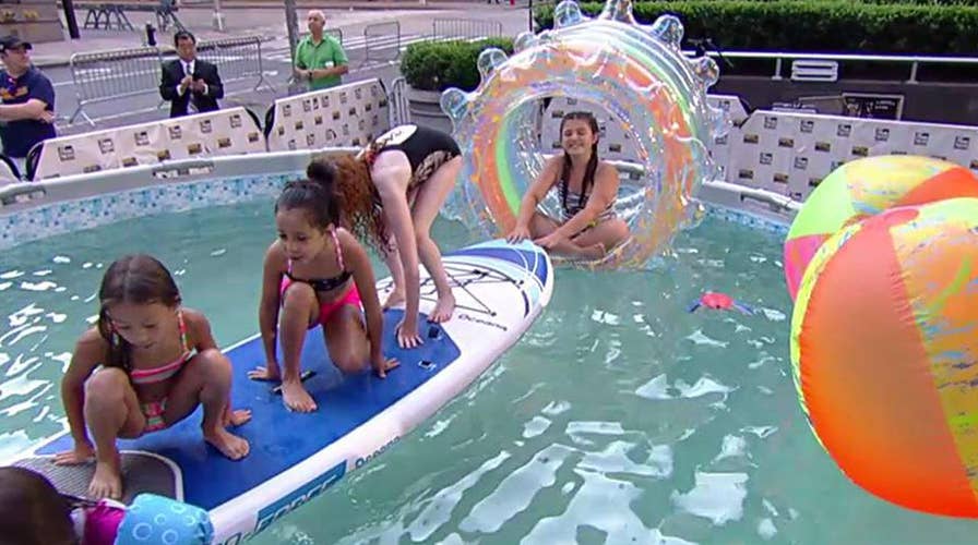 'Fox & Friends' hosts a pool party on the plaza