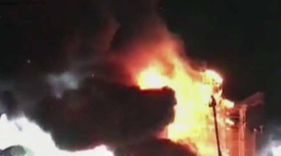 Music festival stage goes up in flames in Barcelona