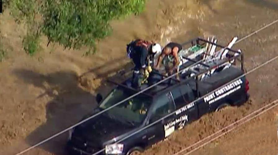 Flash flooding swamps Los Angeles suburb