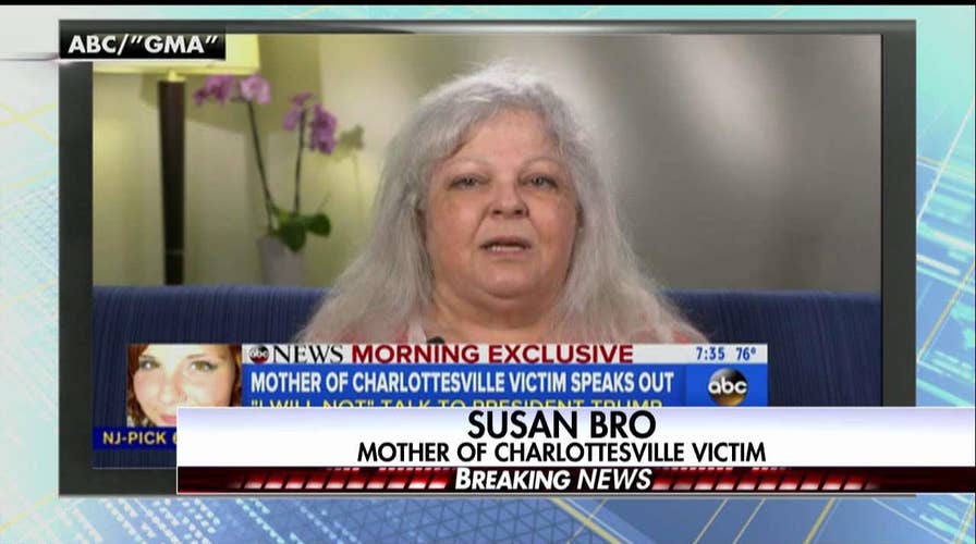 Mother of Charlottesville victim does not want to speak to Trump.