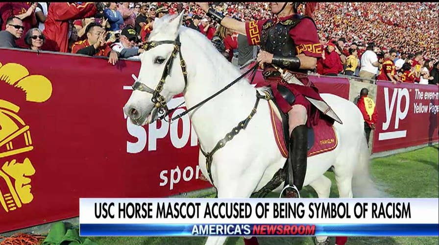 USC's white horse possibly racist, says students.