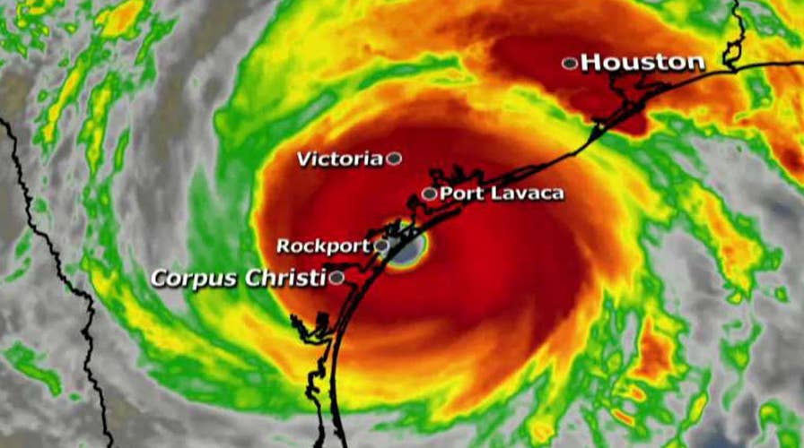 Eye of Hurricane Harvey nears the Texas coast