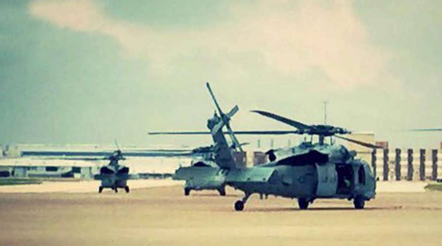 US Navy sends helicopters to help rescue efforts in Houston