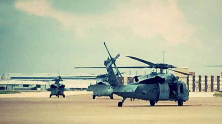 US Navy sends helicopters to help rescue efforts in Houston