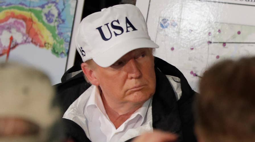 President Trump receives briefing on Harvey relief efforts