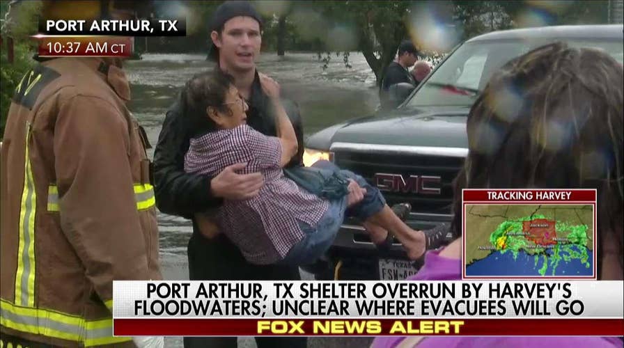 Port Arthur shelter overrun by floodwaters