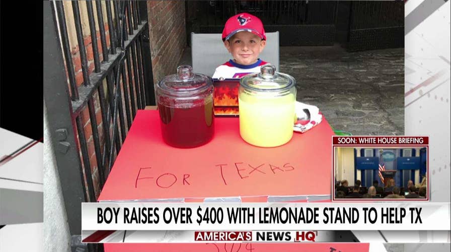 Little Boy's Lemonade Stand Raises Money for Harvey Victims