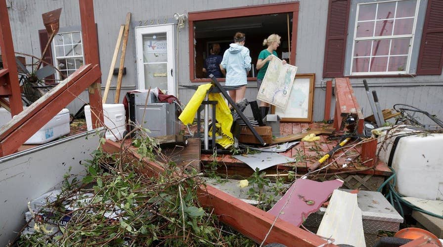 Who pays for destruction caused by Harvey?